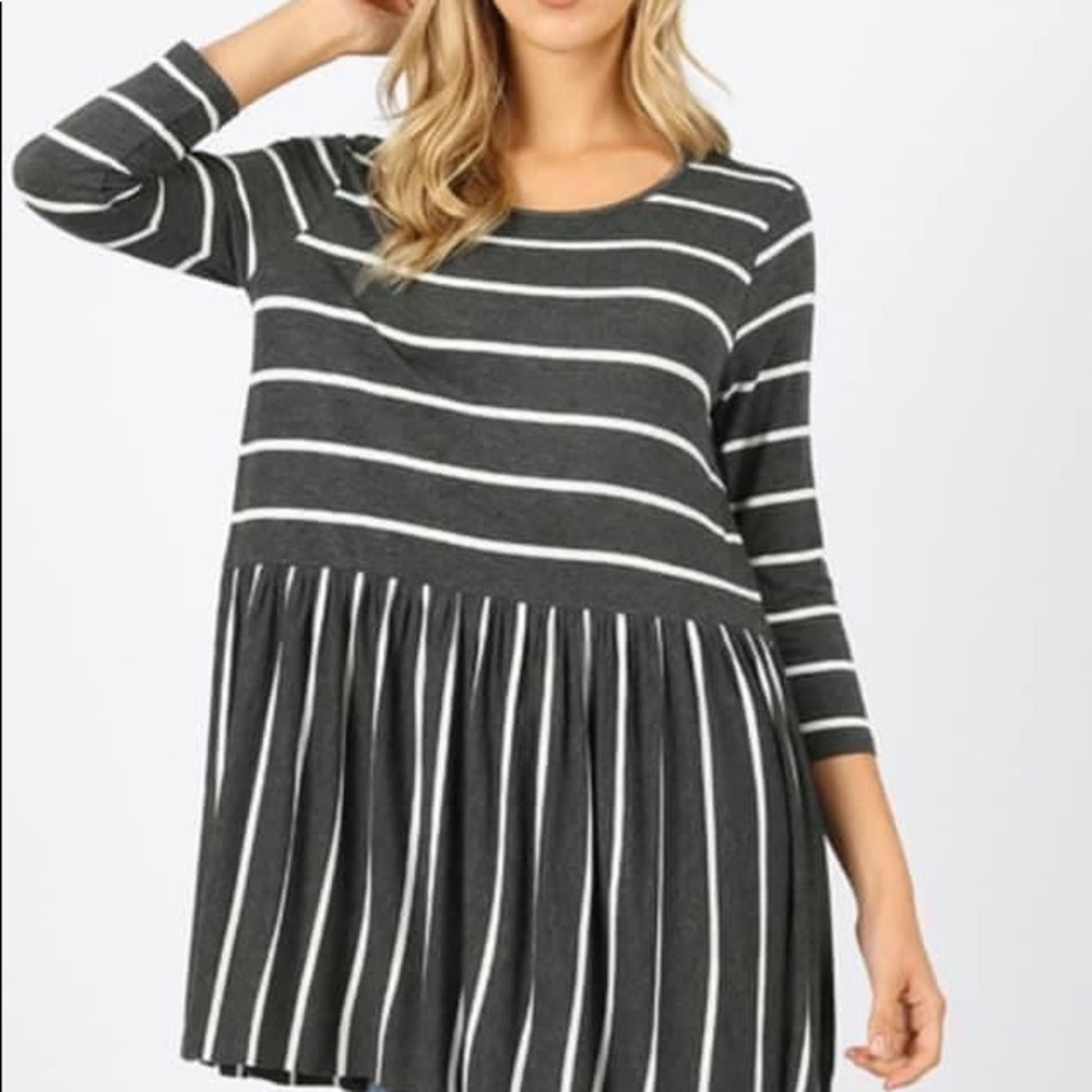 Very Soft Striped Baby Doll Top
